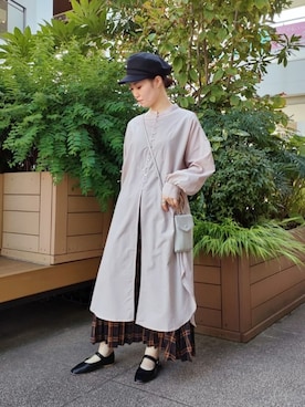「prose verse（プロズヴェール）のアイテム（シャツワンピース）」を使った、AKIさん（レディース・160cm）の秋コーディネート
