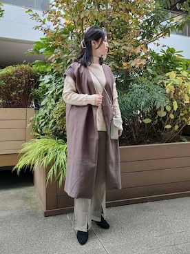 「ケーブルニット」｜「アイテム（ブーティ）」を使った、AKIさん（レディース・160cm）の秋コーディネート