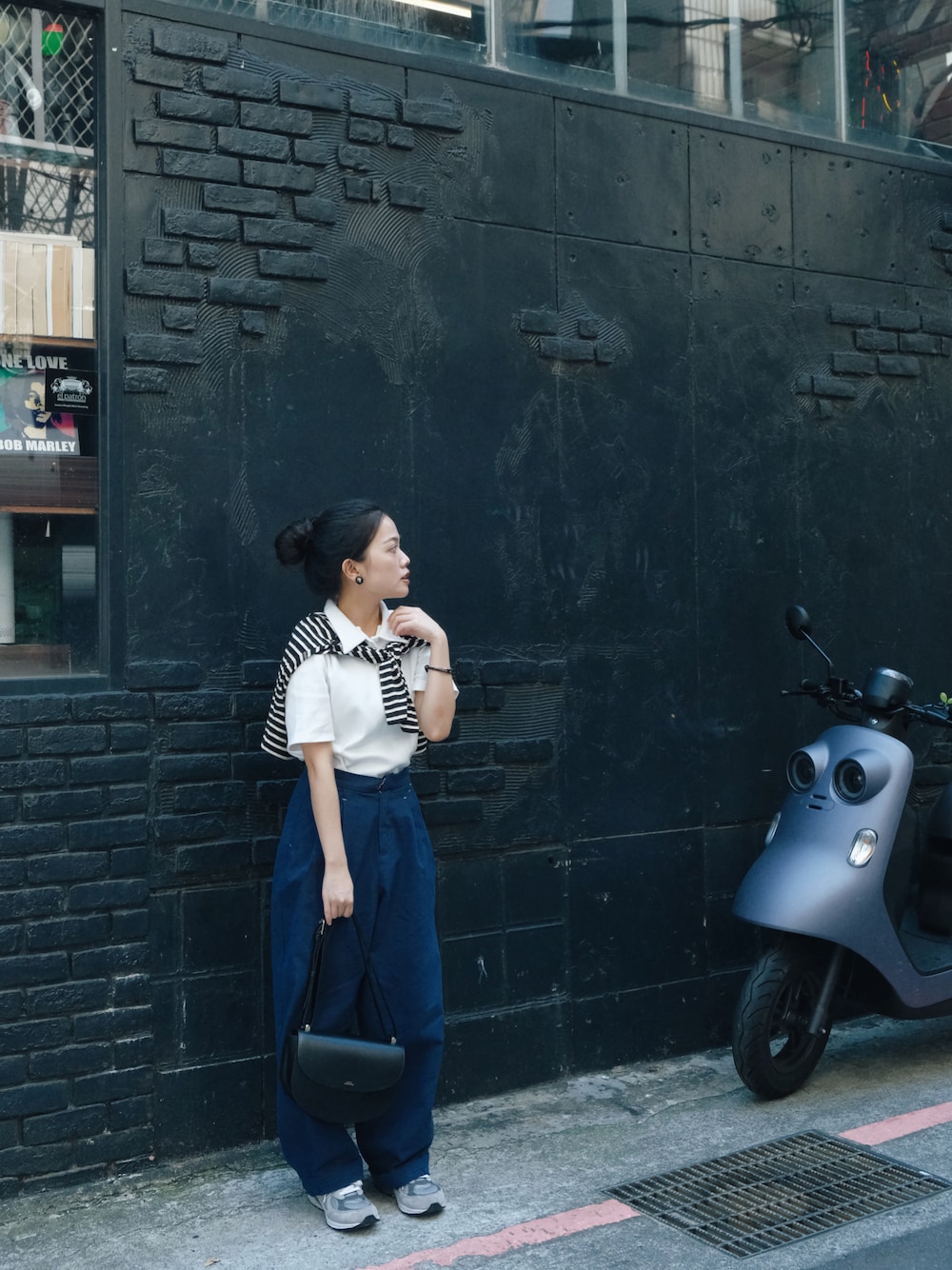 「ootd、春夏コーデ、2022ss、circlegugu、no.11、APC、NEWBALANCE、newbalance990、TAIPEI、Taiwan」｜「circleguguのアイテム（その他アウター、ブラック系）」を使った、A-Hu 虎さん（レディース・153cm）の春コーディネートの1枚目の写真