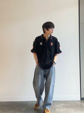「アイテム（スニーカー、ブラウン系）」を使った、kazumazuma04さん（メンズ・174cm）の夏コーディネート
