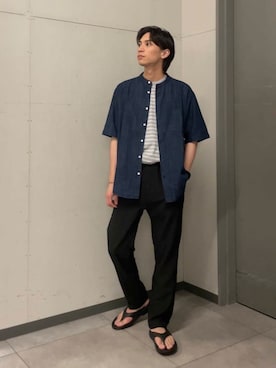 「Gramicci（グラミチ）のアイテム（パンツ）」を使った、kazumazuma04さん（メンズ・174cm）の夏コーディネート