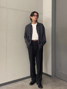「URBAN RESEARCH DOORS（アーバンリサーチドアーズ）の『XLサイズ/WEB限定/仁村紗和さん着用』『UR TECH 200日ニット』シャツ カーディガン（カーディガン/ボレロ）」を使った、カズマさん（メンズ・174cm）の秋コーディネート