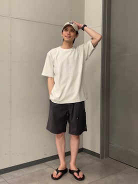 「Champion（チャンピオン）のアイテム」を使った、kazumazuma04さん（メンズ・174cm）の夏コーディネート