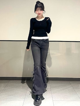 manakaさん（レディース・160cm）の冬コーディネート