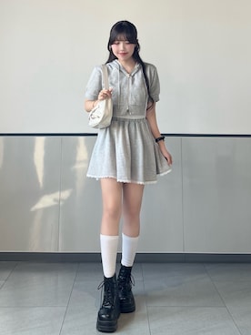 「アイテム（セットアップ）」を使った、manakaさん（レディース・160cm）の夏コーディネート
