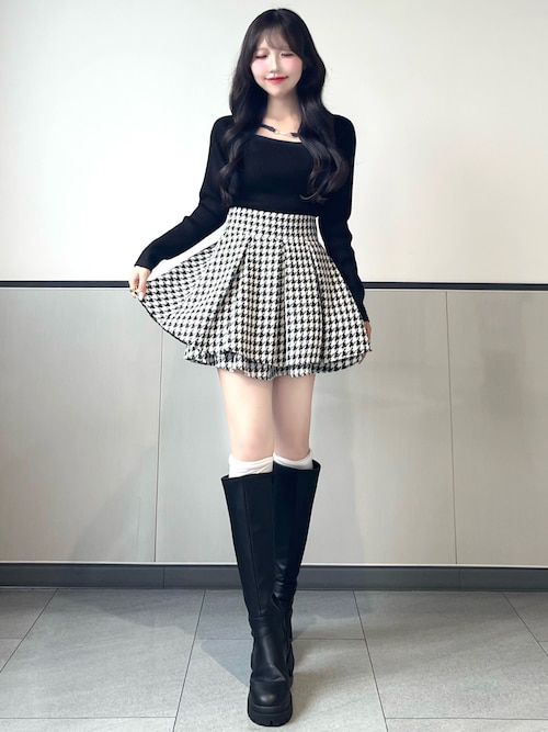 ツイードタックミニスカート ツイードタックミニスカート