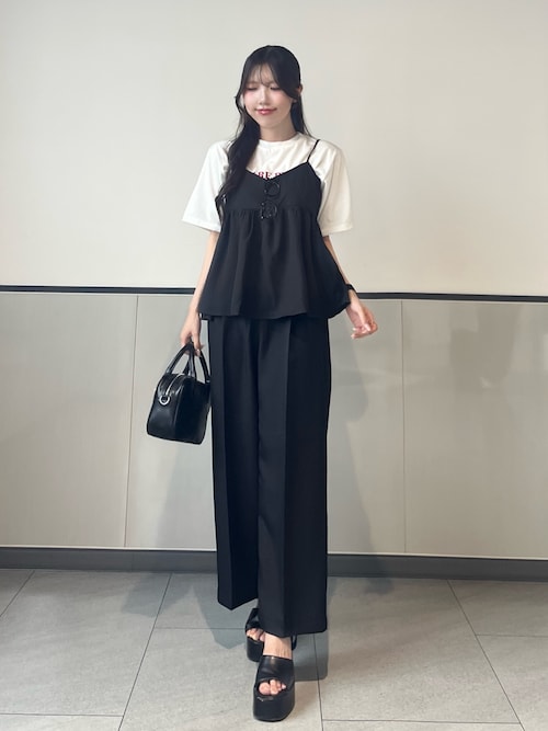 IENA グログランキャミ　パンツセットアップ ブラック IENA グログランキャミ パンツセットアップ ブラック