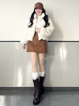 「アイテム（ダウンジャケット/コート）」を使った、manakaさん（レディース・160cm）の秋コーディネート