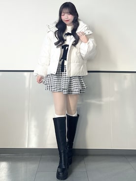 「アイテム（ダウンジャケット/コート）」を使った、manakaさん（レディース・160cm）の秋コーディネート