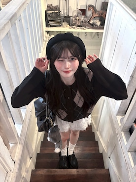 「アイテム（ハンチング/ベレー帽）」を使った、ほにさん（レディース・160cm）の秋コーディネート