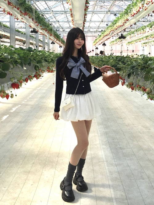 セール】リボンタイドニットカーディガン_ネイビー（カーディガン