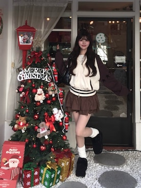 「アイテム（スカート）」を使った、ほにさん（レディース・160cm）の秋コーディネート