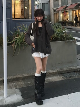 「STANDOIL（スタンドオイル）のアイテム」を使った、ほにさん（レディース・160cm）の冬コーディネート