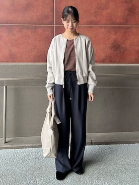 「アイテム（ブルゾン）」を使った、maruさん（レディース・156cm・20代）の秋コーディネート