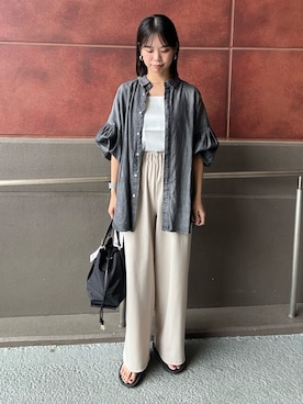「デニムシャツ」｜maruさん（レディース・156cm）の夏コーディネート