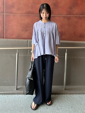 「カラーブラウス」｜maruさん（レディース・156cm）の夏コーディネート