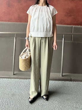「NOLLEY'S LIGHT（ノーリーズライト）のアイテム（パンツ）」を使った、maruさん（レディース・156cm）の春コーディネート
