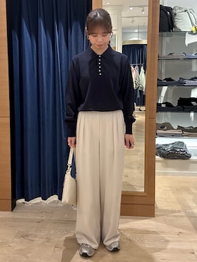 「MICO COULIER（ミコクリエ）のアイテム（パンツ）」を使った、maruさん（レディース・156cm）の春コーディネート