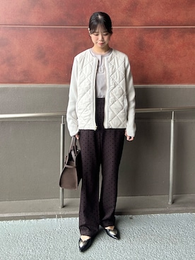 「ドットパンツ」｜maruさん（レディース・156cm）の秋コーディネート