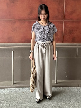 「NOLLEY'S LIGHT（ノーリーズライト）のアイテム（トップス）」を使った、maruさん（レディース・156cm）の夏コーディネート