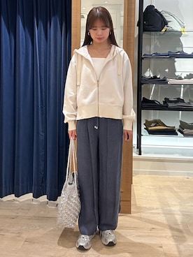 「MICO COULIER（ミコクリエ）のアイテム（パンツ）」を使った、maruさん（レディース・156cm）の春コーディネート