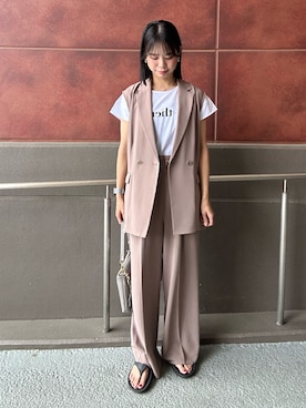「アイテム（ジャケット/アウター、イエロー系）」を使った、maruさん（レディース・156cm）の夏コーディネート