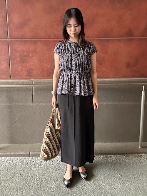 todayful フラワー プリントシャツ　ブラック todayful フラワー プリントシャツ ブラック TODAYFUL（トップス