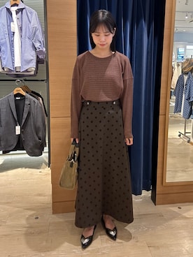 「MICO COULIER（ミコクリエ）のラインテープ2WAYミニトートバッグ（トートバッグ）」を使った、maruさん（レディース・156cm）の秋コーディネート