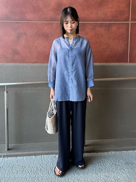 「シア―ブラウス」｜maruさん（レディース・156cm）の夏コーディネート