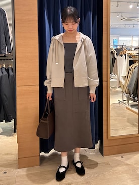 「MICO COULIER（ミコクリエ）のマシュマロスウェードタイトスカート（スカート）」を使った、maruさん（レディース・156cm）の秋コーディネート