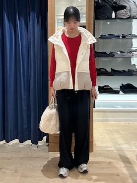 「アイテム（ダウンベスト）」を使った、maruさん（レディース・156cm）の秋コーディネート