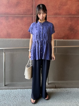 「刺繍」｜maruさん（レディース・156cm）の夏コーディネート