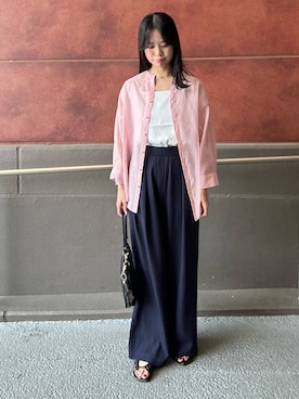 「シア―ブラウス」｜maruさん（レディース・156cm）の夏コーディネート