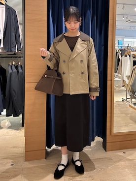 「アイテム（トレンチコート）」を使った、maruさん（レディース・156cm）の秋コーディネート