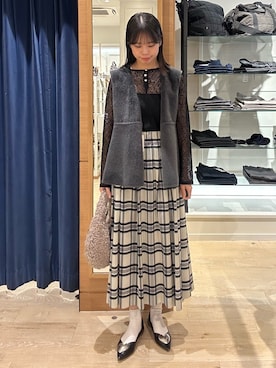 「アイテム（ブルゾン、グレー系）」を使った、maruさん（レディース・156cm）の秋コーディネート