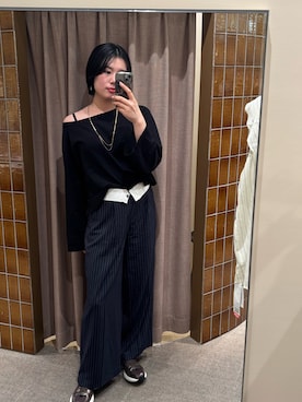「ストライプパンツ」｜rokugo___168cmさん（レディース・168cm）の秋コーディネート