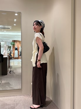 「ブラウンパンツ」｜rokugo___168cmさん（レディース・168cm）の夏コーディネート
