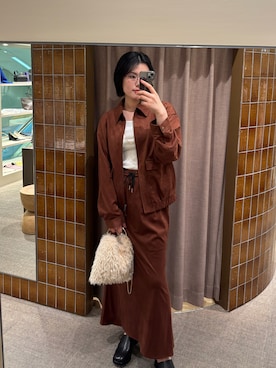 「SHENERY（シーナリー）のダブルストラップキャミソール（キャミソール）」を使った、rokugo___168cmさん（レディース・168cm）の秋コーディネート