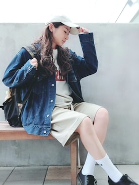 「イチゴ狩り」｜「アイテム（ジャケット/アウター）」を使った、9taroさん（レディース・172cm）の秋コーディネート