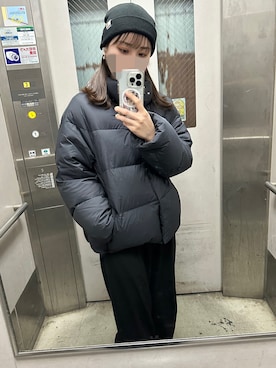 「carhartt」｜「アイテム（ニットキャップ/ビーニー）」を使った、마사? さん（レディース・157cm）の冬コーディネート