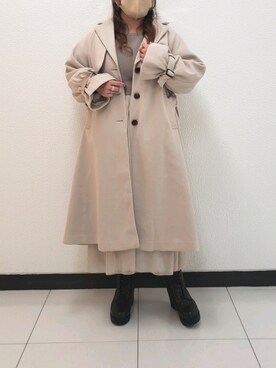 「OLIVE des OLIVE（オリーブデオリーブ）のアイテム（チェスターコート）」を使った、ru74oliveさん（レディース・156cm）の秋コーディネート