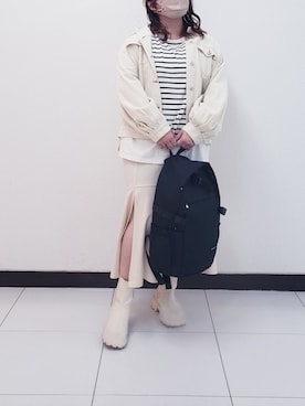 「ジージャン」｜「アイテム（その他アウター）」を使った、ru74oliveさん（レディース・156cm）の春コーディネート
