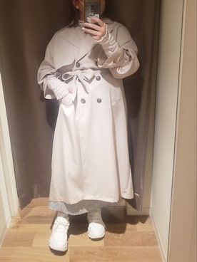「OLIVE des OLIVE（オリーブデオリーブ）のアイテム（トレンチコート）」を使った、ru74oliveさん（レディース・156cm）の冬コーディネート