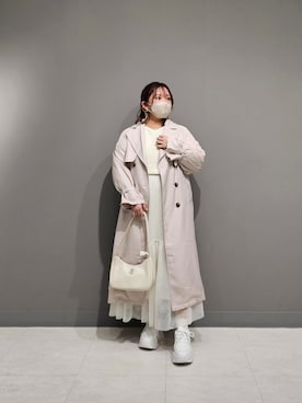 「OLIVE des OLIVE（オリーブデオリーブ）のアイテム（トレンチコート）」を使った、ru74oliveさん（レディース・156cm）の冬コーディネート