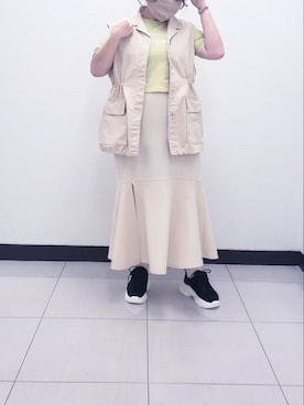 「スリット」｜「アイテム（その他アウター）」を使った、ru74oliveさん（レディース・156cm）の春コーディネート