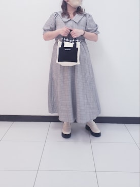 「ミニトート」｜「アイテム（ワンピース/ドレス）」を使った、ru74oliveさん（レディース・156cm）の春コーディネート