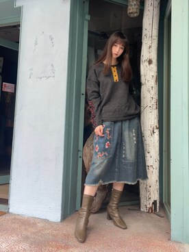 「撞色」｜estellaselectさん（レディース・165cm）の冬コーディネート