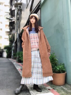 「コーディネート」｜「アイテム（ピーコート）」を使った、estellaselectさん（レディース・162cm）の秋コーディネート