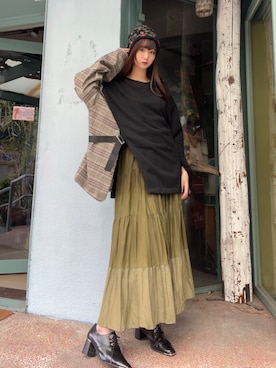 「拼接」｜estellaselectさん（レディース・165cm）の冬コーディネート