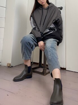 「帽T」｜estellaselectさん（レディース・165cm）の冬コーディネート